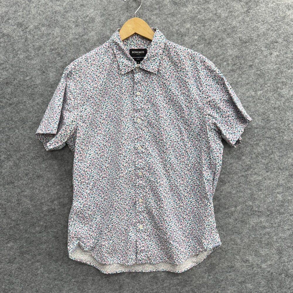 Bonobos Stretch Men's Floral Button Up Shirt Casual Slim Fit, 98% Cotton, XL